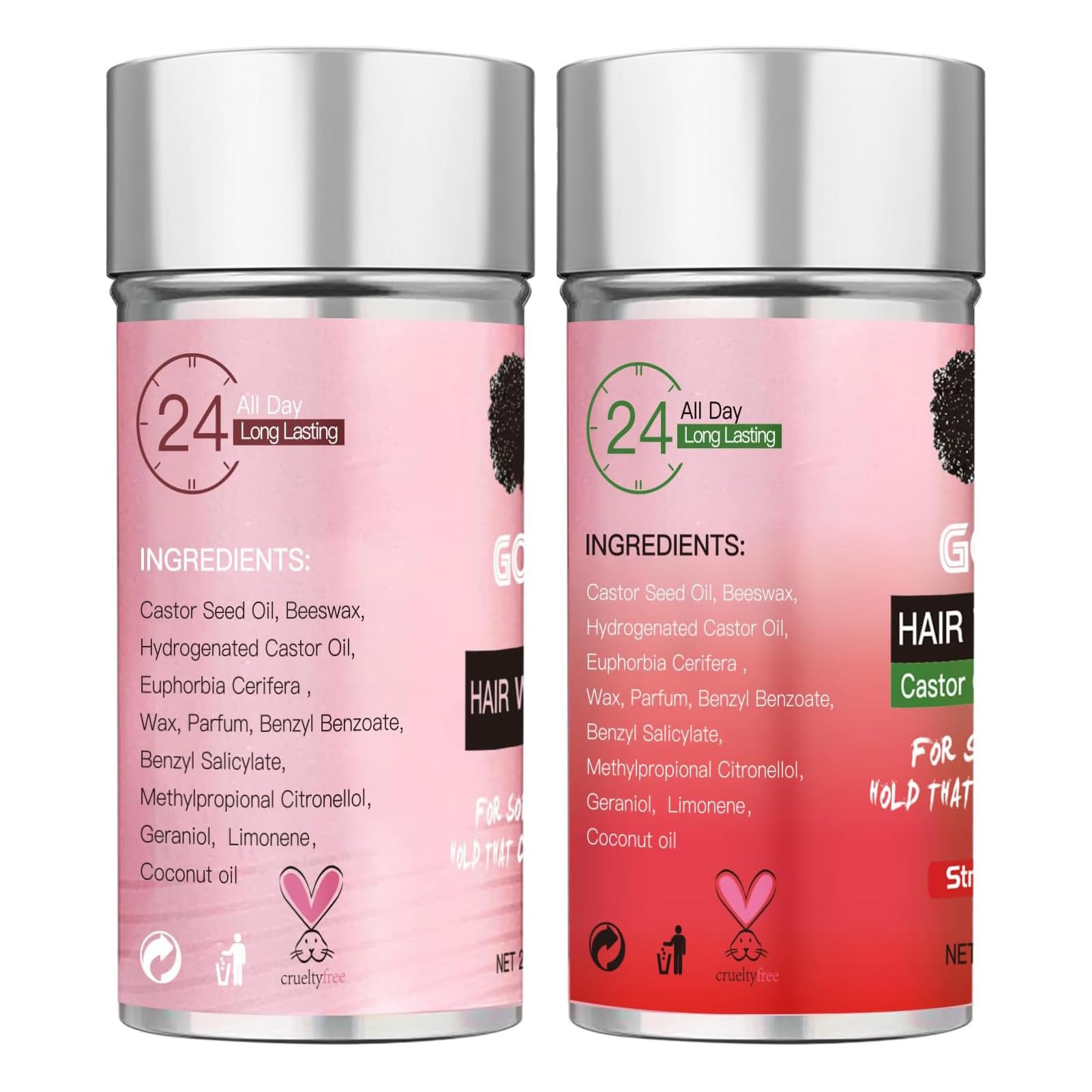Hair Wax Stick a lunga durata, non grassi, bastone per capelli ribelli, bastone di cera per donne e bambini, con spazzola per capelli lisci, spazzola per bordi, pettine a coda di topo e pinza per