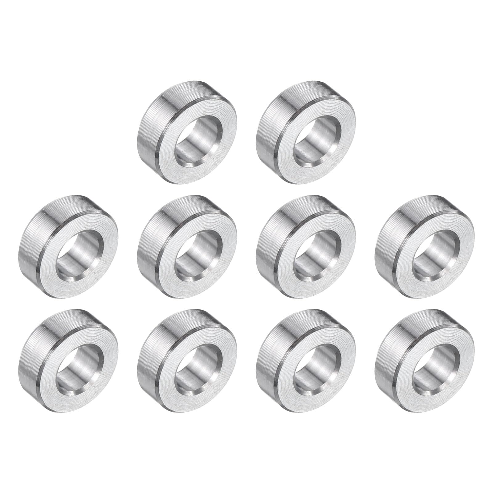 uxcell 10 Pcs Stainless Steel Spacer 1/4" Bore x 1/2" OD x 1/4" Length Screw Bushing Plain Finish Round Metal Spacer for 1/4" Screws Bolts and Rods