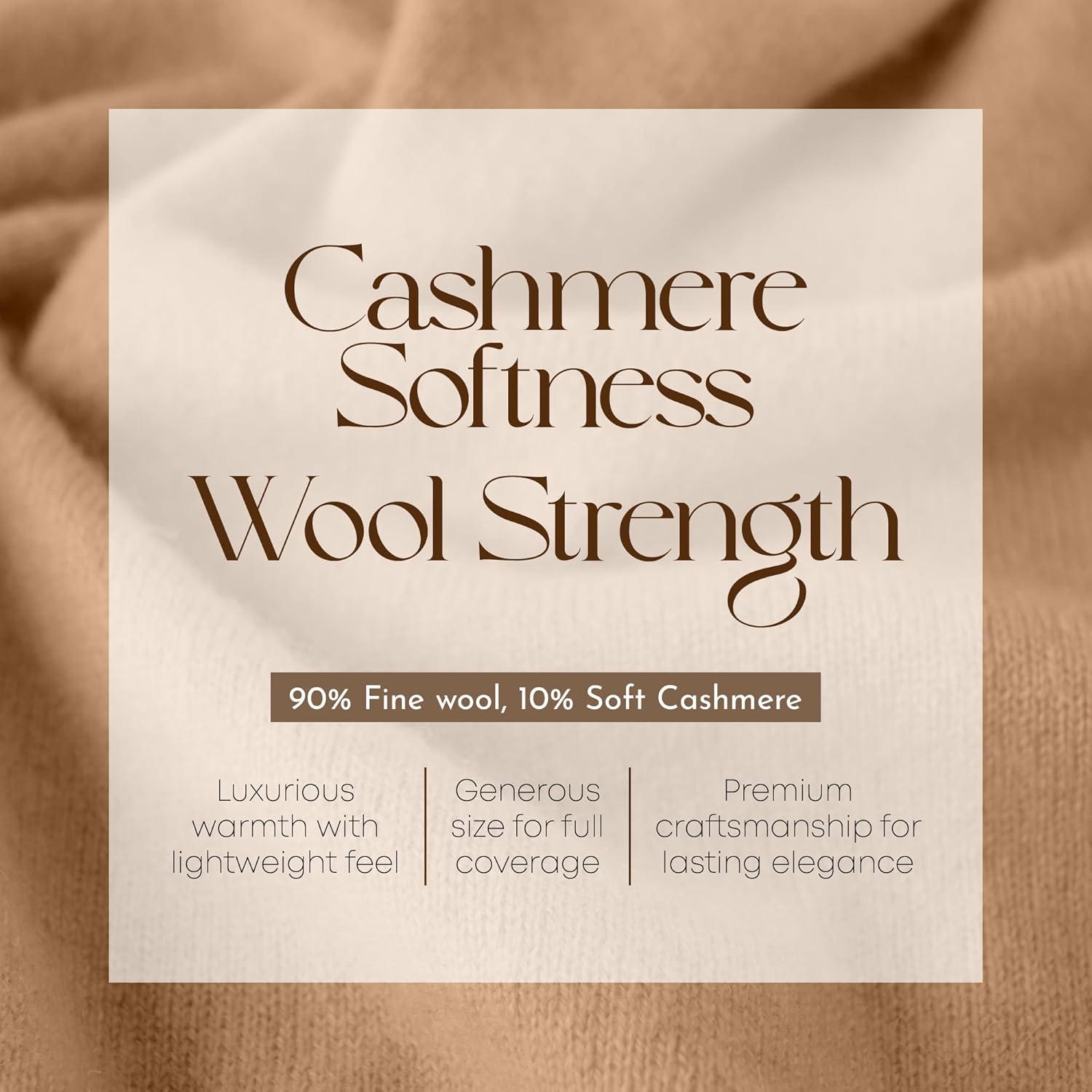 Velanio Cashmere Luxury Knitted Wrap Travel Shawl Scarf, Pashmina Stole, All-Season Scarf for Women Cashmere Wool Blend - Image 4