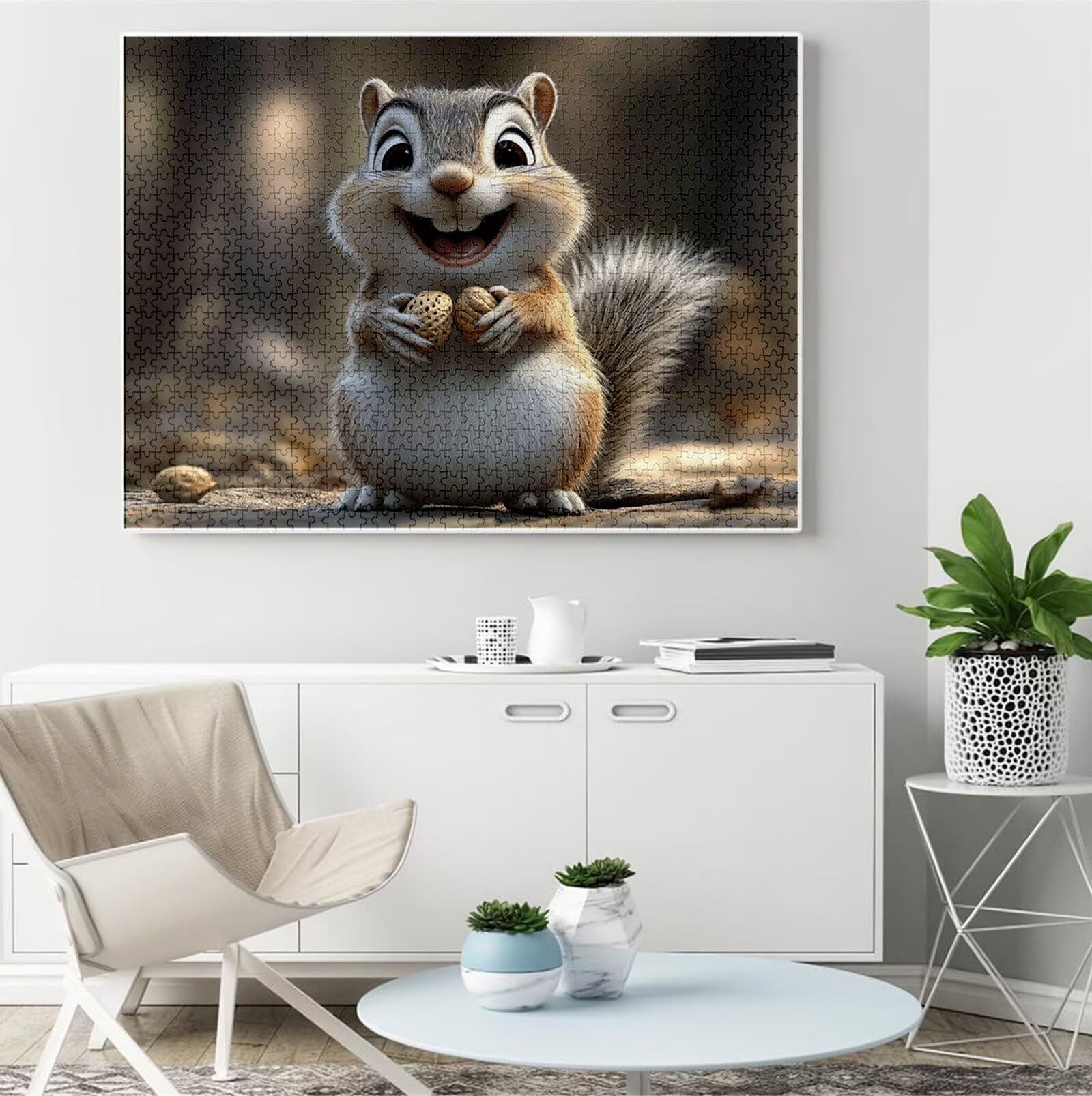 Puzzle z motywem zwierzęcym, 4000 elementów, wiewiórki, puzzle dla dorosłych, jakość premium, klasyczne puzzle, "zrób to sam", duże maty do puzzli, 141 x 87 cm, gra dla całej rodziny lub dekoracja B