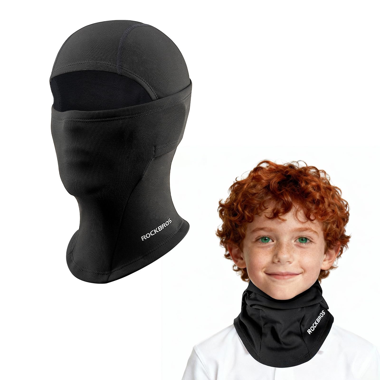 ROCKBROS Pasamontañas Niños Térmico Blaclava Anti Viento Transpirable para Deportes al Aire Libre Bicicleta Snowboard Esquí Running para Otoño Invierno