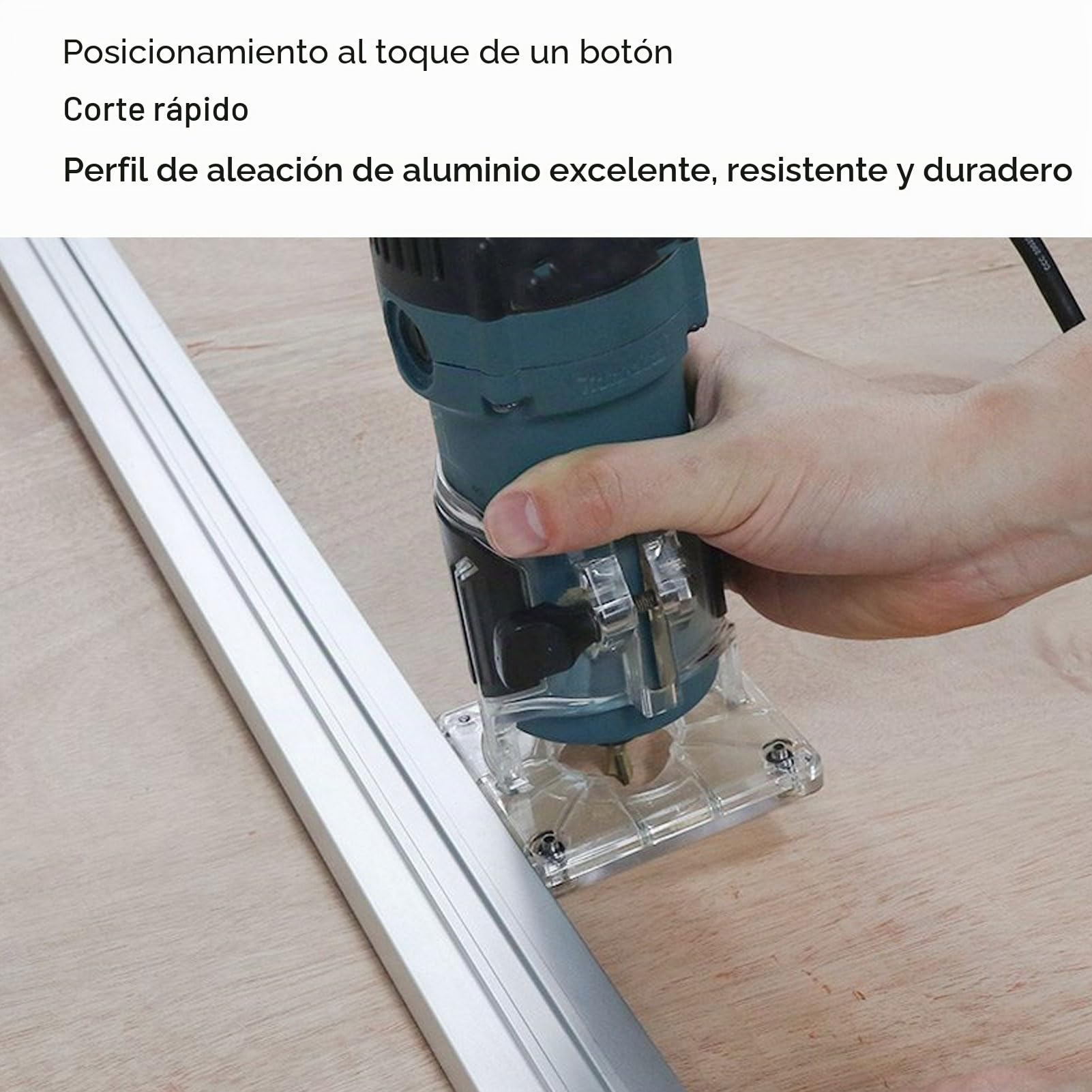 NGX Guía de Borde Recto de Borde de Abrazadera, Guía de Sierra Circular de Aleación de Aluminio para un Corte Preciso, con Limitador Ajustable, Ideal para Carpintería