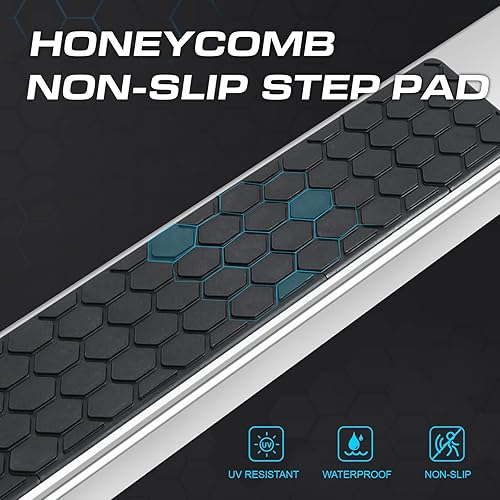 Miniatura 26 de COMNOVA - Estribos de 6 pulgadas para camionetas de 2 filas y 4 puertas, estribos y peldaños de acero al carbono resistente Negro