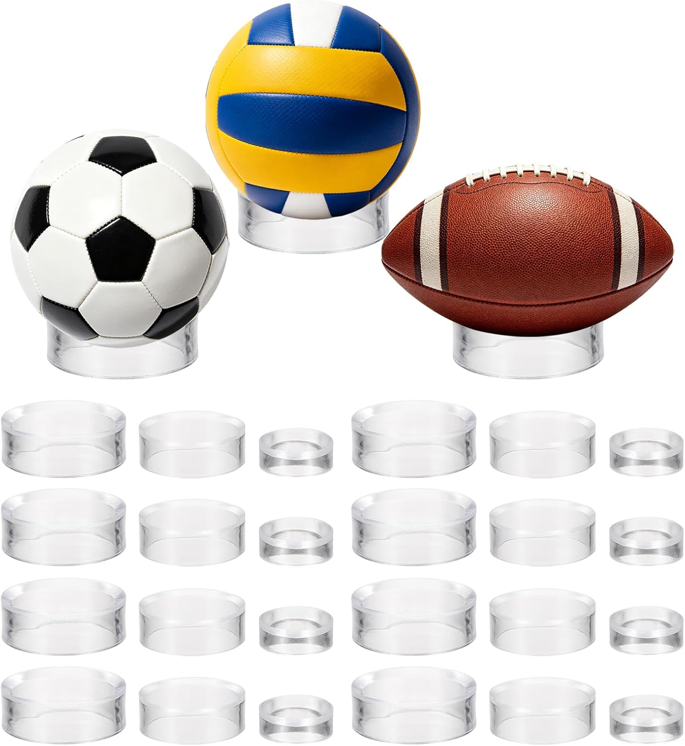 Ball Display Stand 3Sizes Display Clear Round Acrylic Holders 6Pcs