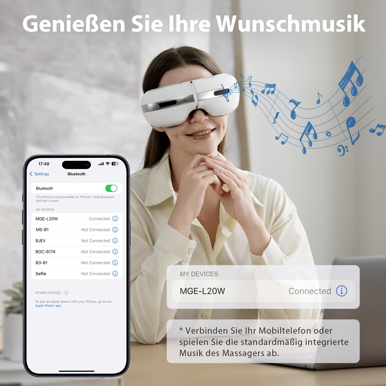 Augenmassagegerät mit dualer Heiß- und Kältetherapie,Vibration,Luftkompressionsmassage, Bluetooth-Musik, für strapazierte/trockenen Augen, Augenmaske für Frauen Männer Freunde Familie