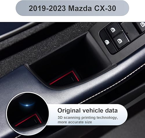 Miniatura 4 de SKTU Caja de almacenamiento lateral para puerta de automóvil para Mazda3 2020-2026 CX-30 2019-2026 CX-30, organizador de manijas de puerta Mazda