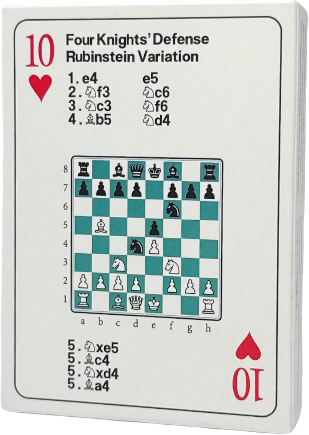 4 Pack Mix - Chess Opening Strategy Cards: 4x52 Playing Cards with Classic Tactics for Training and Coaching, Fun and Educational, for Students, Beginners and Coaches
