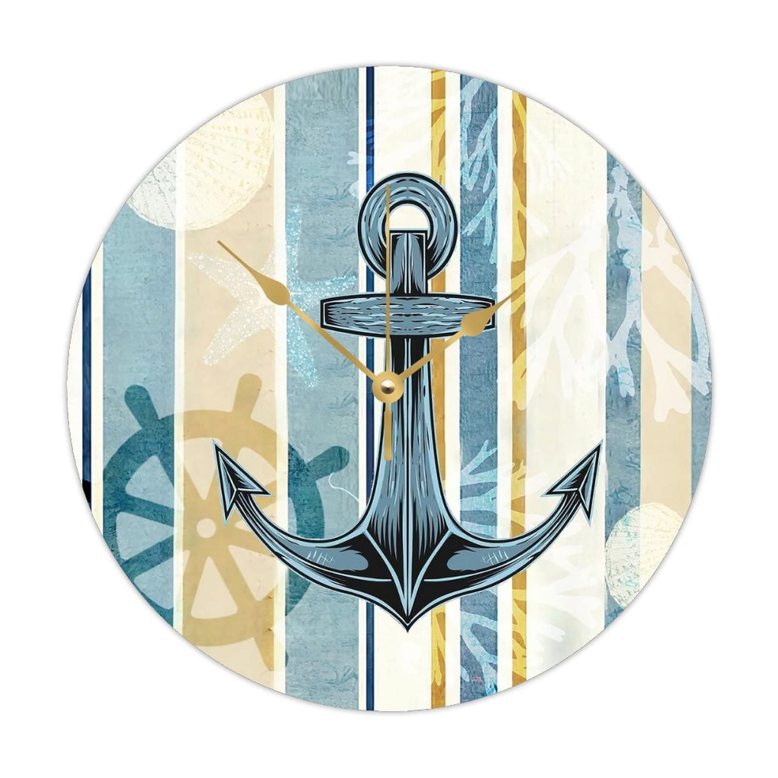 Horloge marine en bois 38cm, idée cadeau idéale pour passionnés de mer