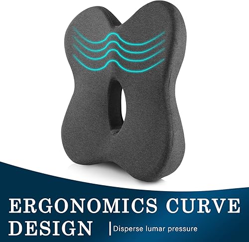 Miniatura 3 de Eyamummo - Combo de cojín de asiento y respaldo para silla de oficina, cojines ergonómicos de espuma viscoelástica pura y almohada ortopédica de