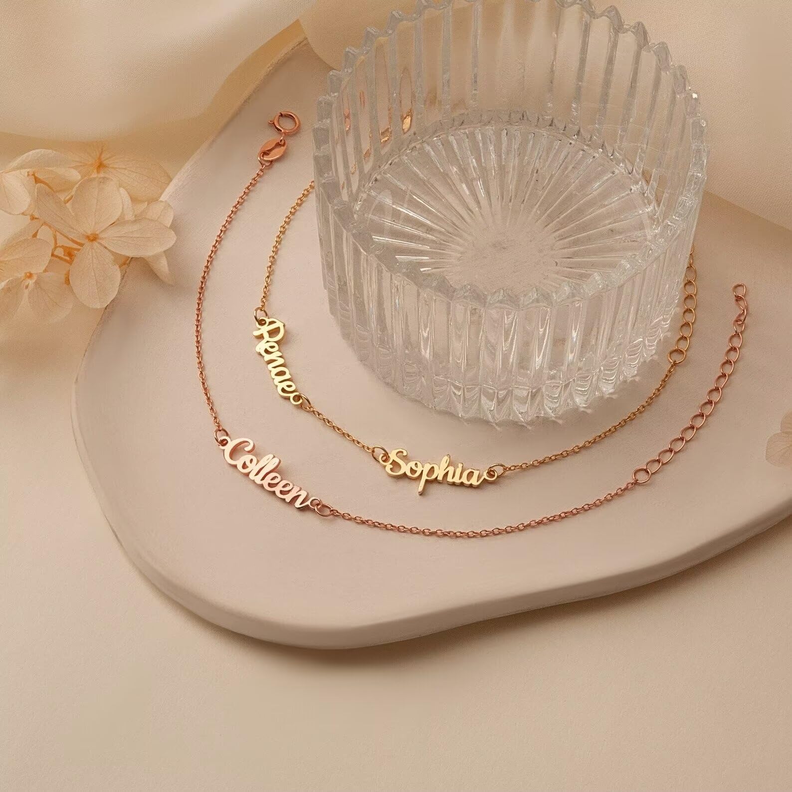 Pulsera con nombre para mujer - Pulsera con nombre múltiple - Pulsera con nombre personalizada de plata de ley 925 - Regalo de pulsera con nombre de bebé para mamá
