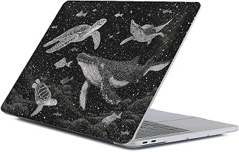 MacBook Pro 13インチケース A2338 M1 A2251 A2289 A2159 A1989 A1708 A1706対応 プラスチックハードシェルケース Mac Pro 13 2017-2021 用 - ヒョウ ブルー バタフライ - クジラ ウミガメ