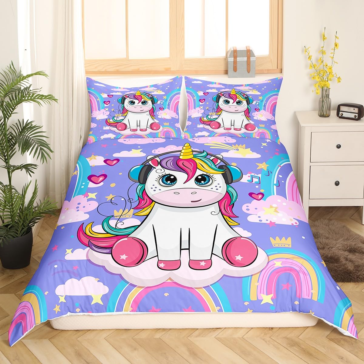 Manfei Unicorn Duvet Cover Set King Size - Image 3