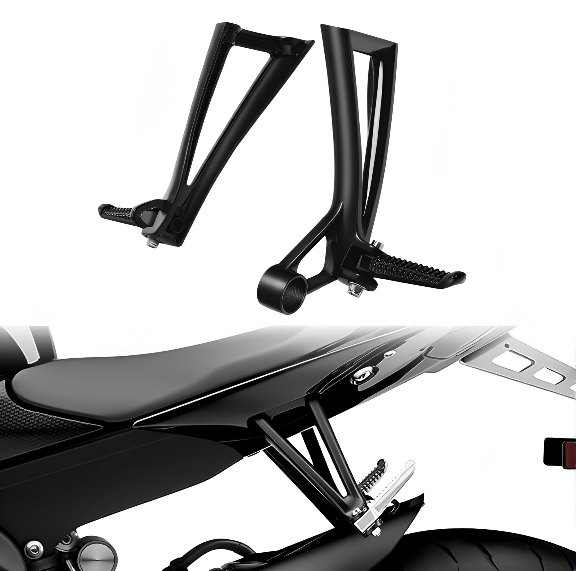 マットブラック リアフットレストペグブラケット ヤマハ YZF R6S 2006 
