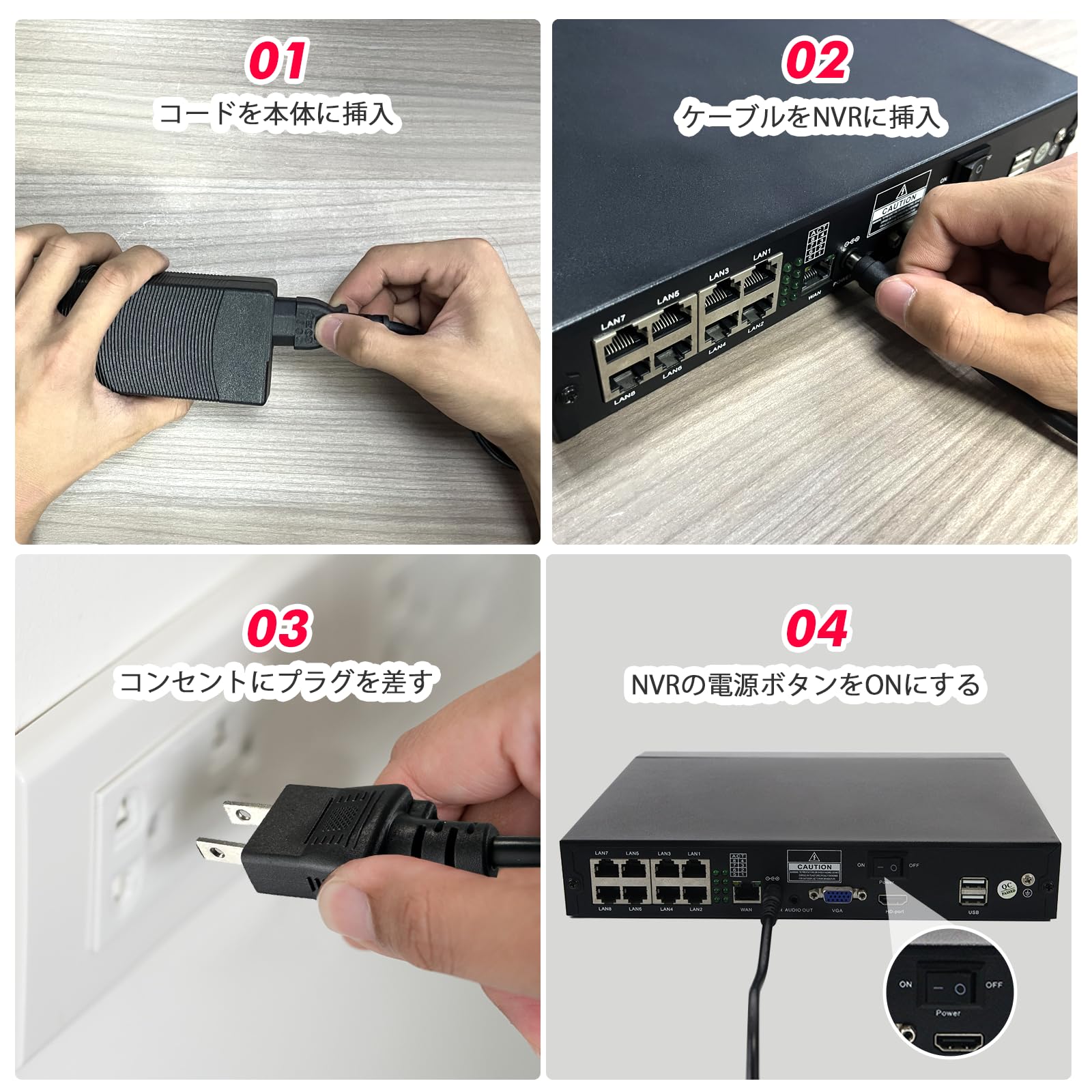 Amazon.co.jp: YESKAMOO ACアダプター POE給電録画機用電源 PSE取得