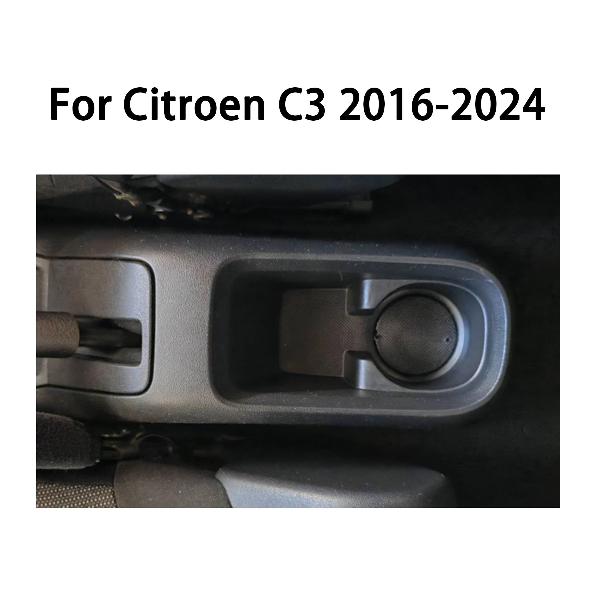 Dwuwarstwowy pojemnik na podłokietnik do Citroen C3 2016-2024, konsola środkowa, pudełko do przechowywania z uchwytem na napoje, podłokietnik, akcesoria, czarna linia