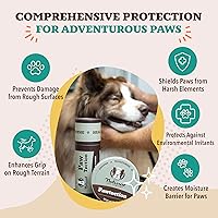 Vista 5 de Natural Dog Company PawTection Bálsamo en barra de 2 onzas, cera protectora para patas de perro con manteca de karité y caléndula, protege las patas