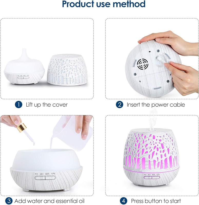 Simpeak 400ml ultrahangos aromadiffúzor LED világítással és távirányítóval