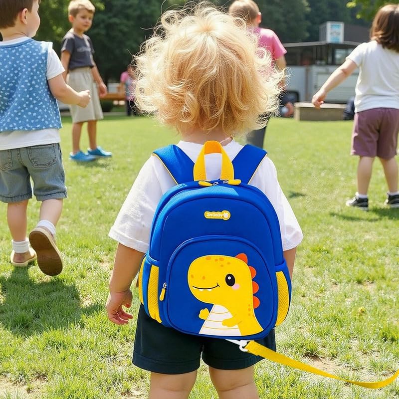 Padgene Toddler Harness Backpacks Safety Leash Kids Anti Lost Kindergarten Preschool Backpack Neoprene Lightweight Animal Schoolbag 3D Cartoon Dinasour Mini Travel Bag for Boys Girls Ages 3-5 - Image 8