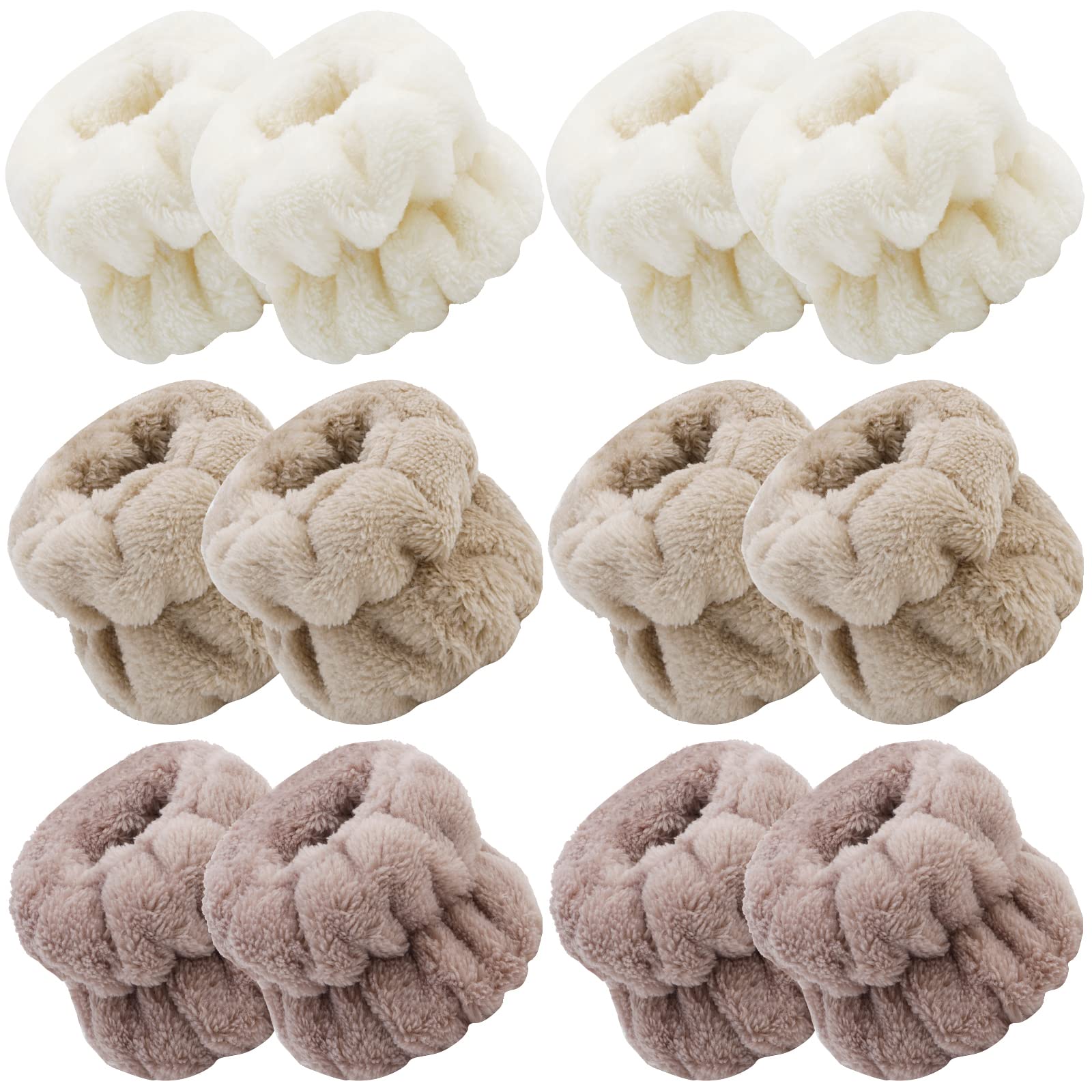 WHAVEL 6 Pairs Face Washing Wristbands - Absorbent Spa Wristbands for Washing Face, Prevent Liquid from Spilling Down Arms