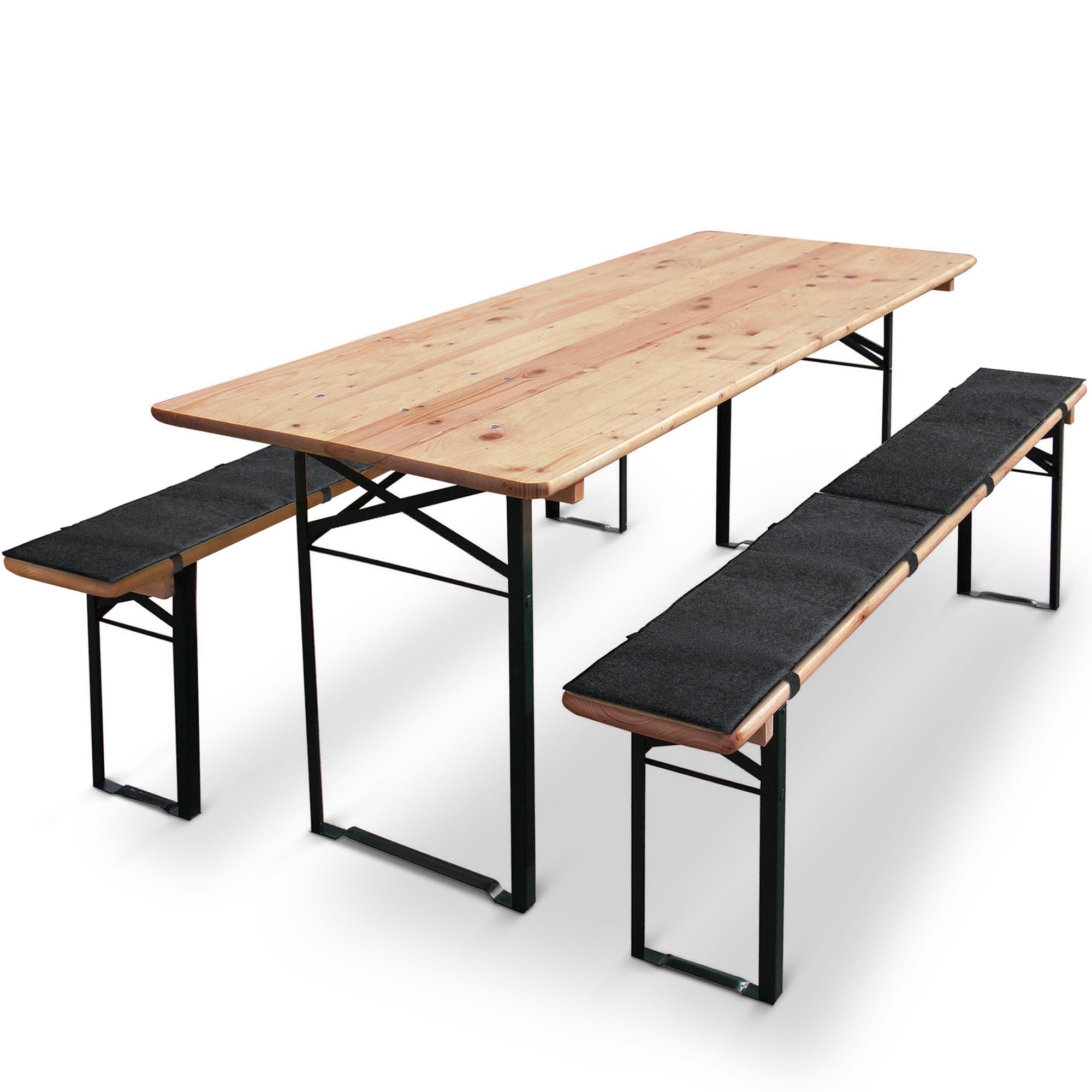 Miqio Design Filz Bierbankauflage - bequem gepolstert - Sitzauflage für Bierzeltgarnitur - Sitzpolster für Bierbänke – 110x25 cm für Kurze und Lange Bänke geeignet - Dunkelgrau anthrazit
