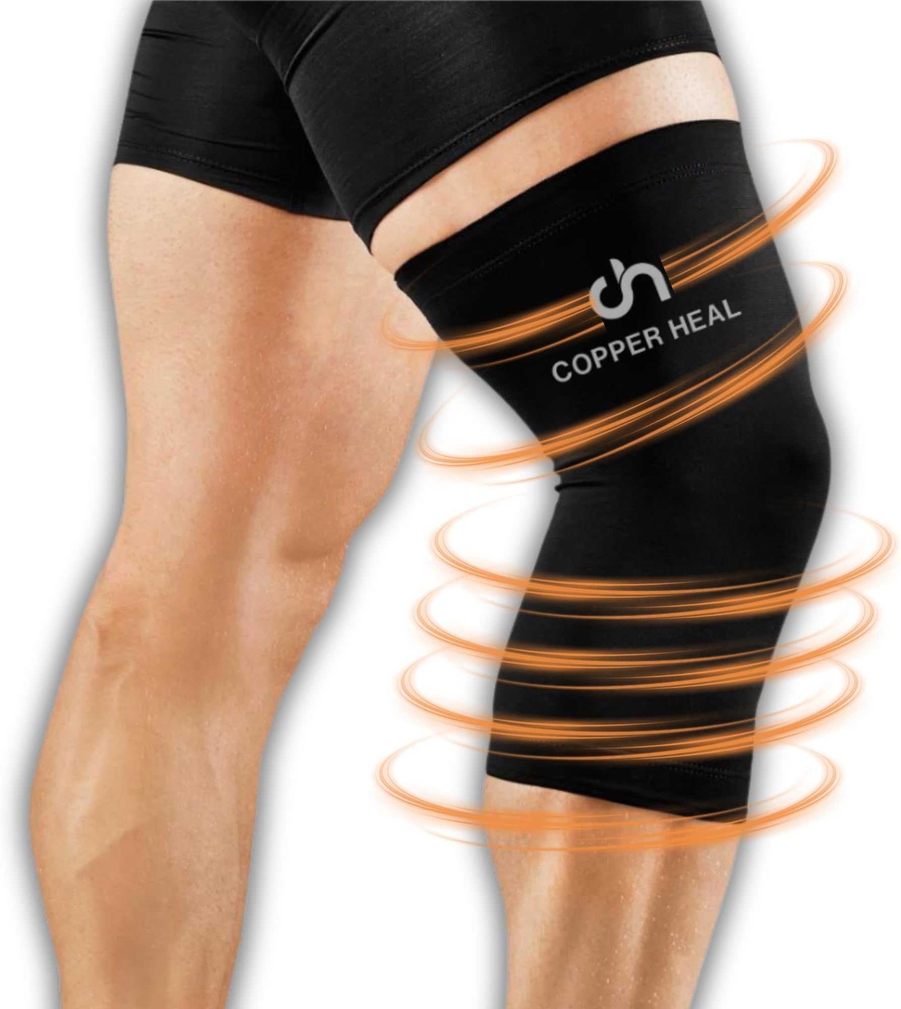 COPPER HEALKnee Compression Sleeve Knee Brace GUARANTEED with Highest Copper Infused Content to Support Stiff Sore Muscles & Joints Meniscus Tear & Patella Stabilizer Strap