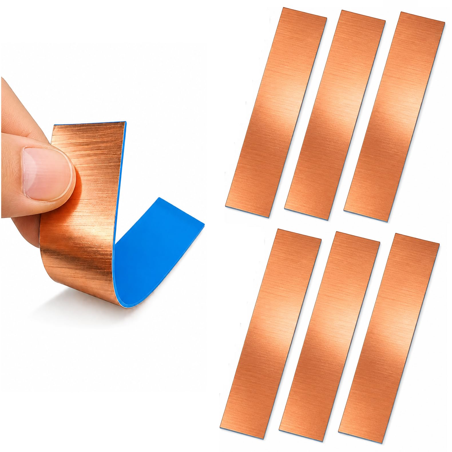 ART IFACT 6 Pieces of Self Adhesive Copper pad with Double Sided Thermal Tape, High Performance Heatsink Copper with 30.0 W/mk Thermal Conductivity for CPU, RAM, Mobile, Camera- Size 100 x 20mm-image-34