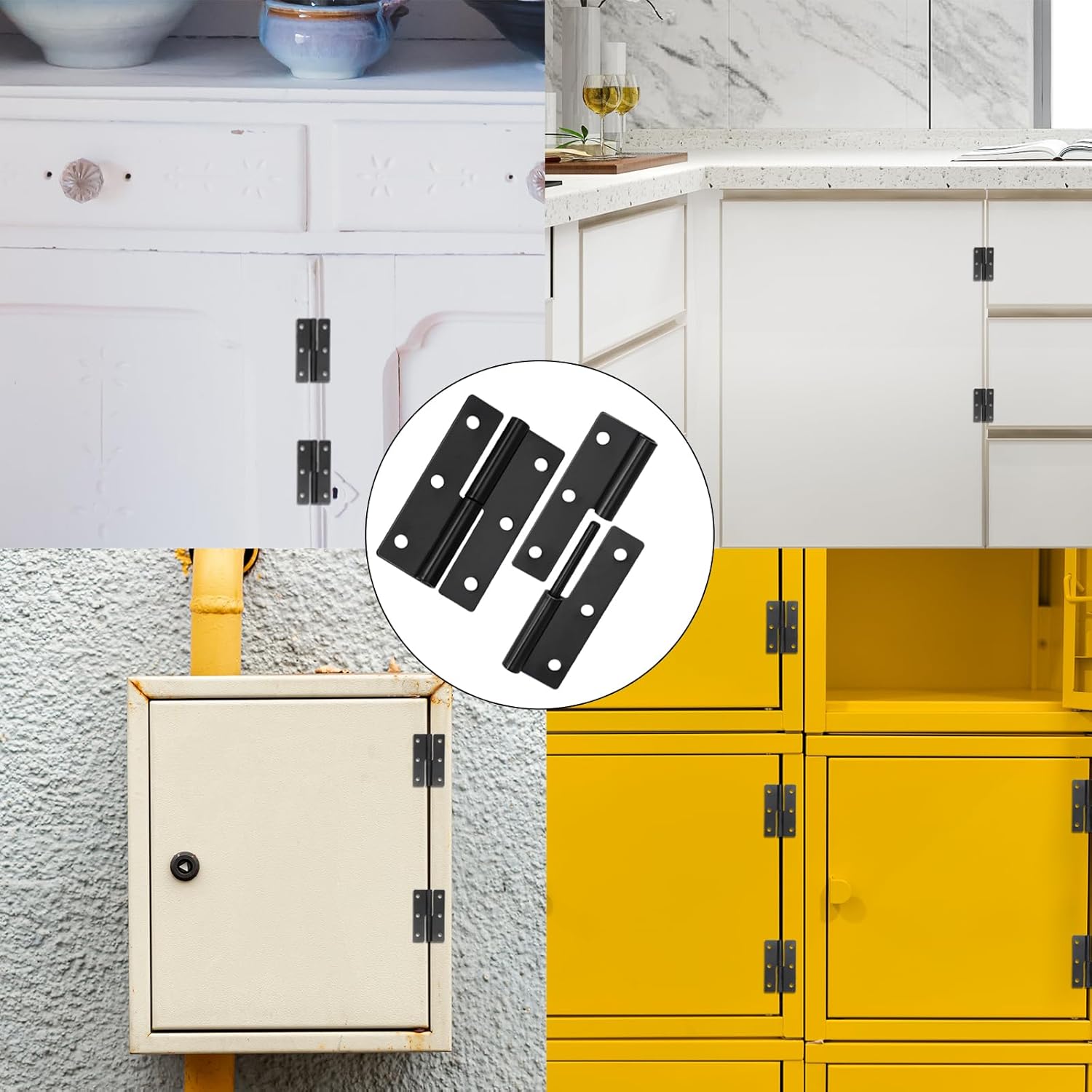 2 PCS Black Lift Off Hinge 2.5Inch Stainless Steel Detachable Small Lift Off Hinges Right Handed Slip Joint Flag Hinges Rising Butt Cabinet Door Hinges