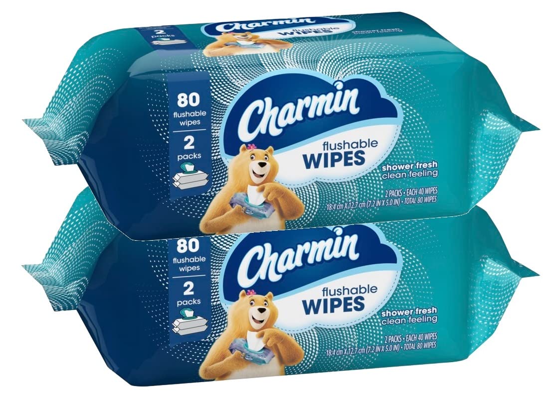 Charmin Flushable Wipes Refill, Twin Pack, 80 ea (Pack of 2
