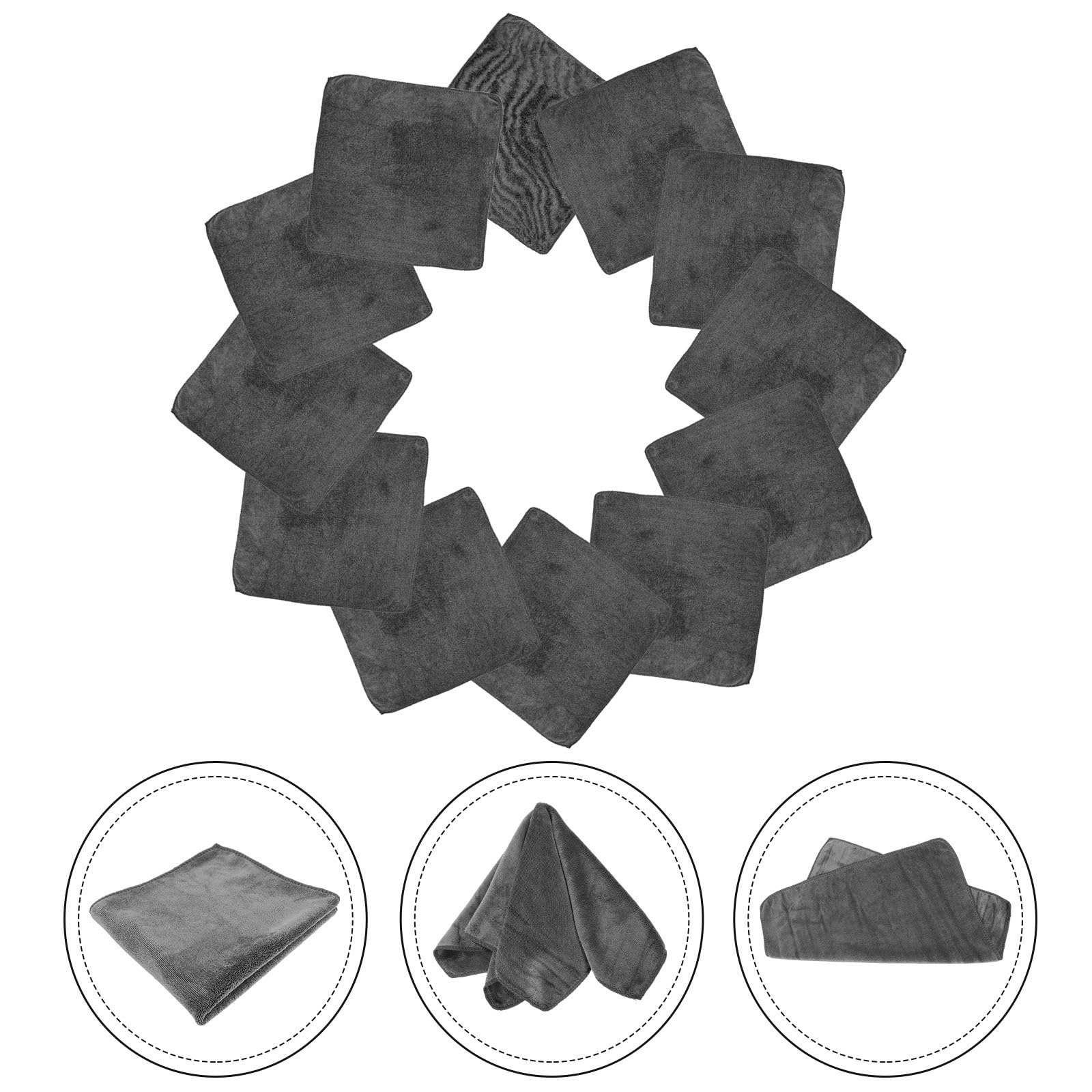 Artibetter Paños de Microfibra Fuerte Absorción 12 Absorbentes y Reutilizables sin Dañar la Pintura para Limpieza del Coche y Cocina
