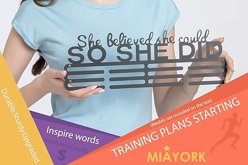 Vista 35 de Medal Hanger Display Upgrade-Medal Holder Wall Mount Easy to Install Race Runner for Your Medals Lujo cepillado