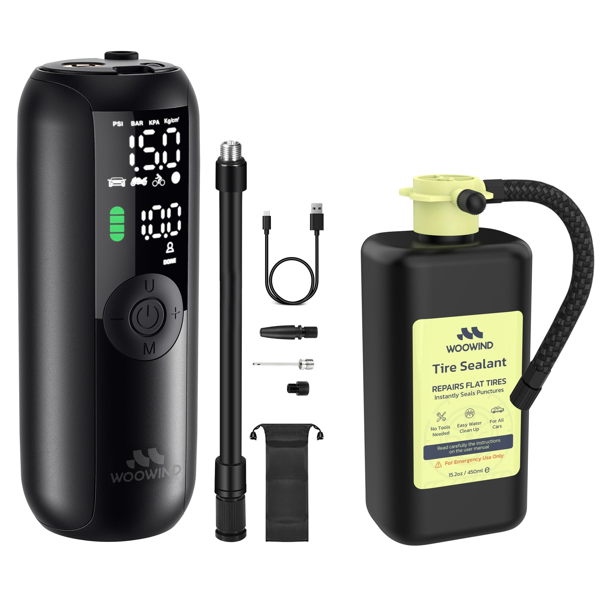 Amazon.com: Woowind Tire Repair Kit with Tire Sealant & Portable