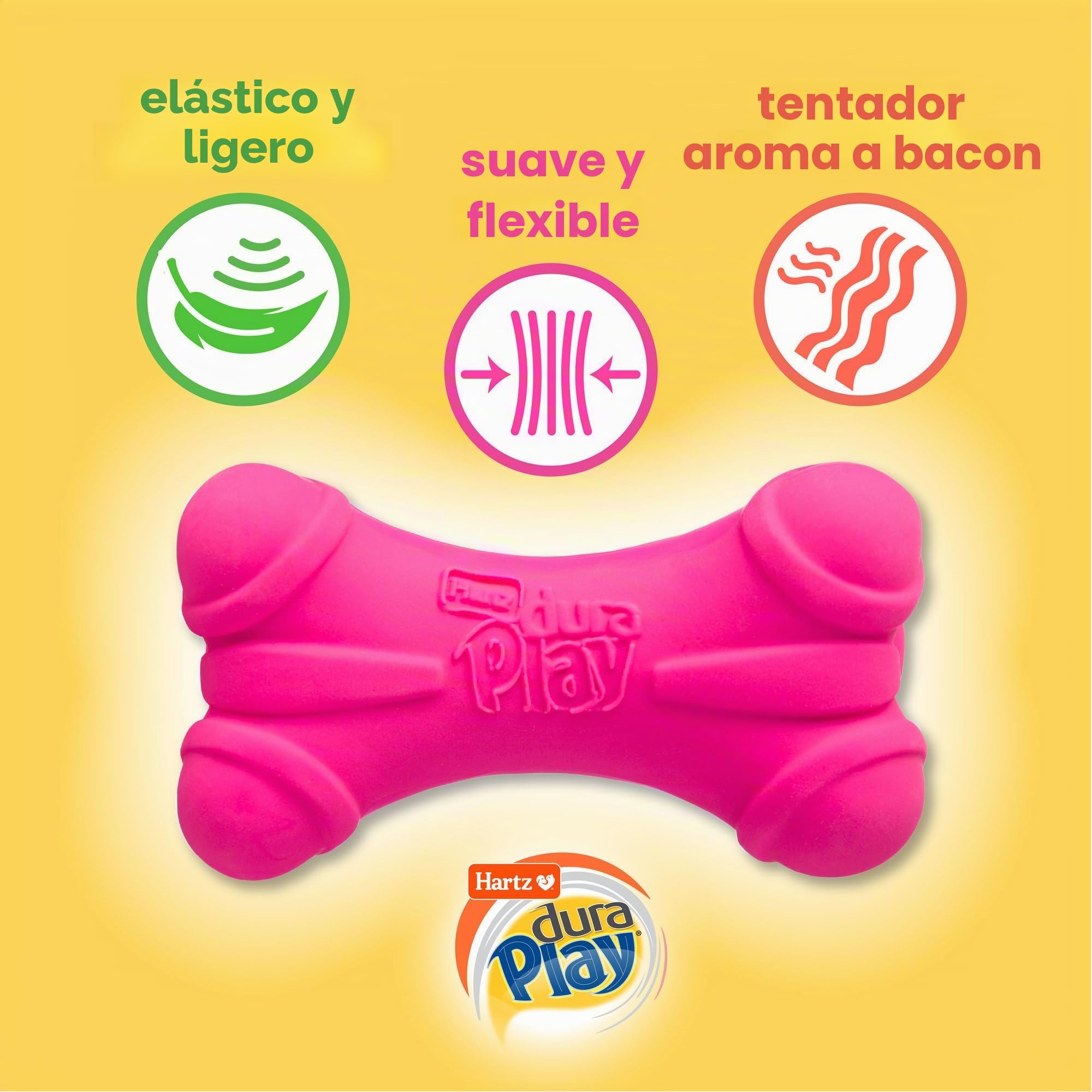 Hartz DuraPlay - Juguete de látex chirriante para Perros de Razas Medianas, Paquete de 3