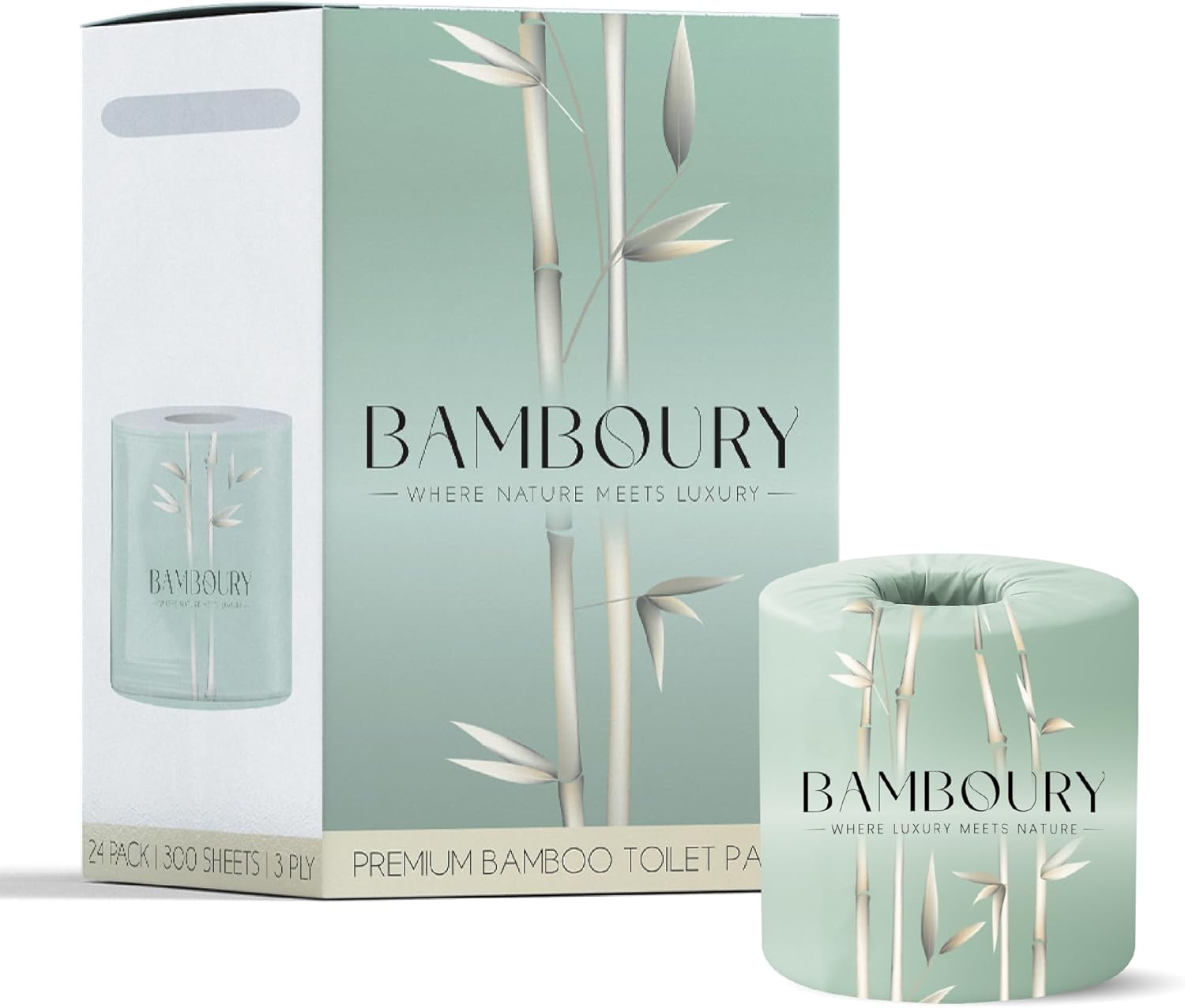 Bamboo Toilet Paper - Premium & Luxurious Eco Choice – FSC Certified, BPA Free, Biodegradable Packaging (24 Pack)