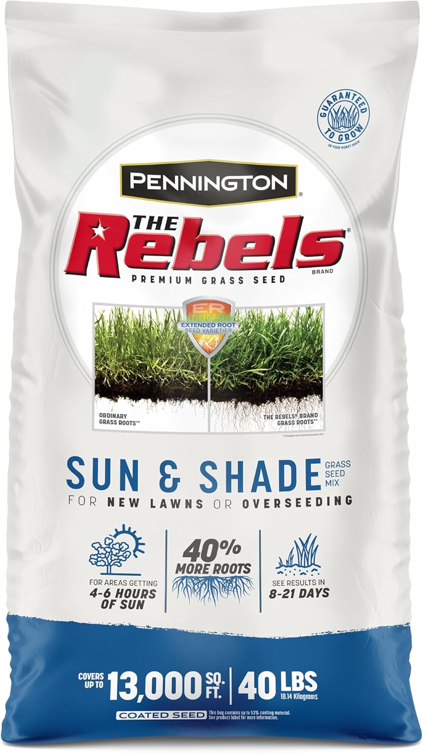 The Rebels Pennington The Rebels Sun and Shade Grass Seed Mix 40 Pounds