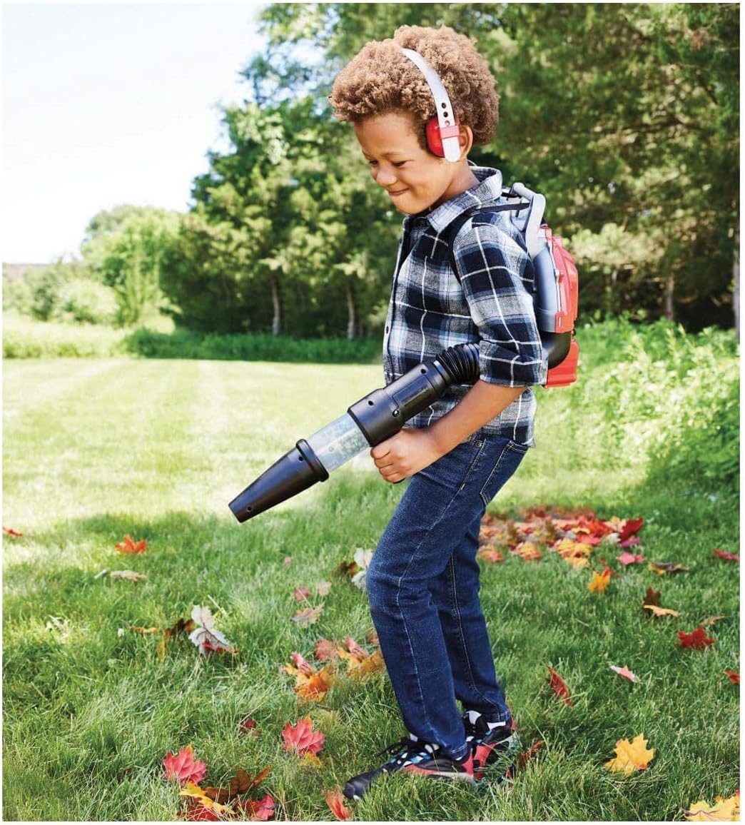 Kidoozie Just Imagine Backpack Leaf Blower for Outdoor Pretend Play. Includes Goggles & Earmuff Accessories. for Children Ages 3+