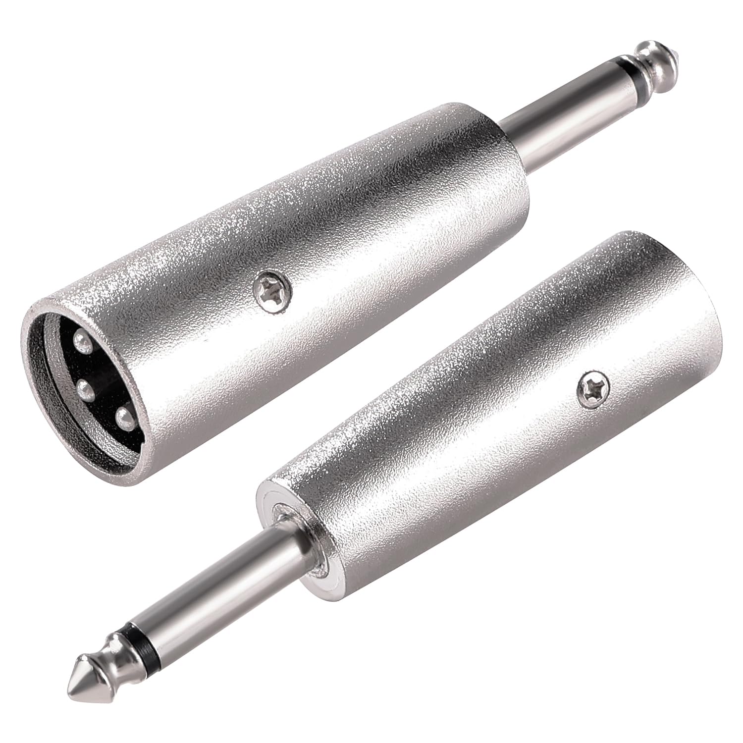 2 Pezzi Adattatore da 3 Pin XLR a 6.35mm, Adattatore Audio Microfono Connettore XLR Maschio a 1/4" TS Mono Maschio, per Microfoni e Mixer di Apparecchiature Audio