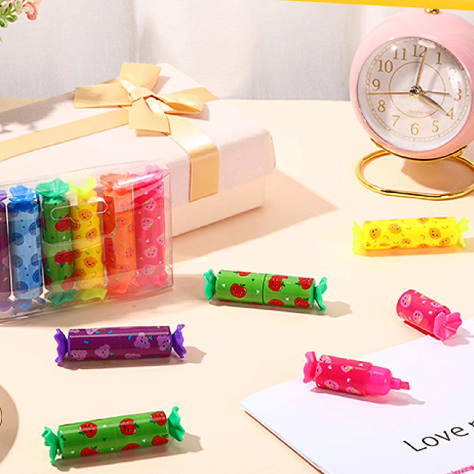 24 Evidenziatori Mini A Forma Di Caramella | Regalini Per Feste, Compleanni E Scuola - Foto 7