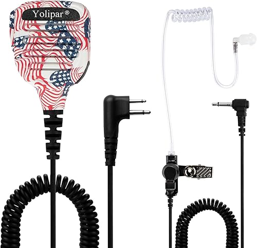 Micrófono de mano con altavoz de hombro de radio con conector de audio de 0.138 in compatible con Motorola CP100D CP185 CP200 CP200D CLS1100 CLS1410