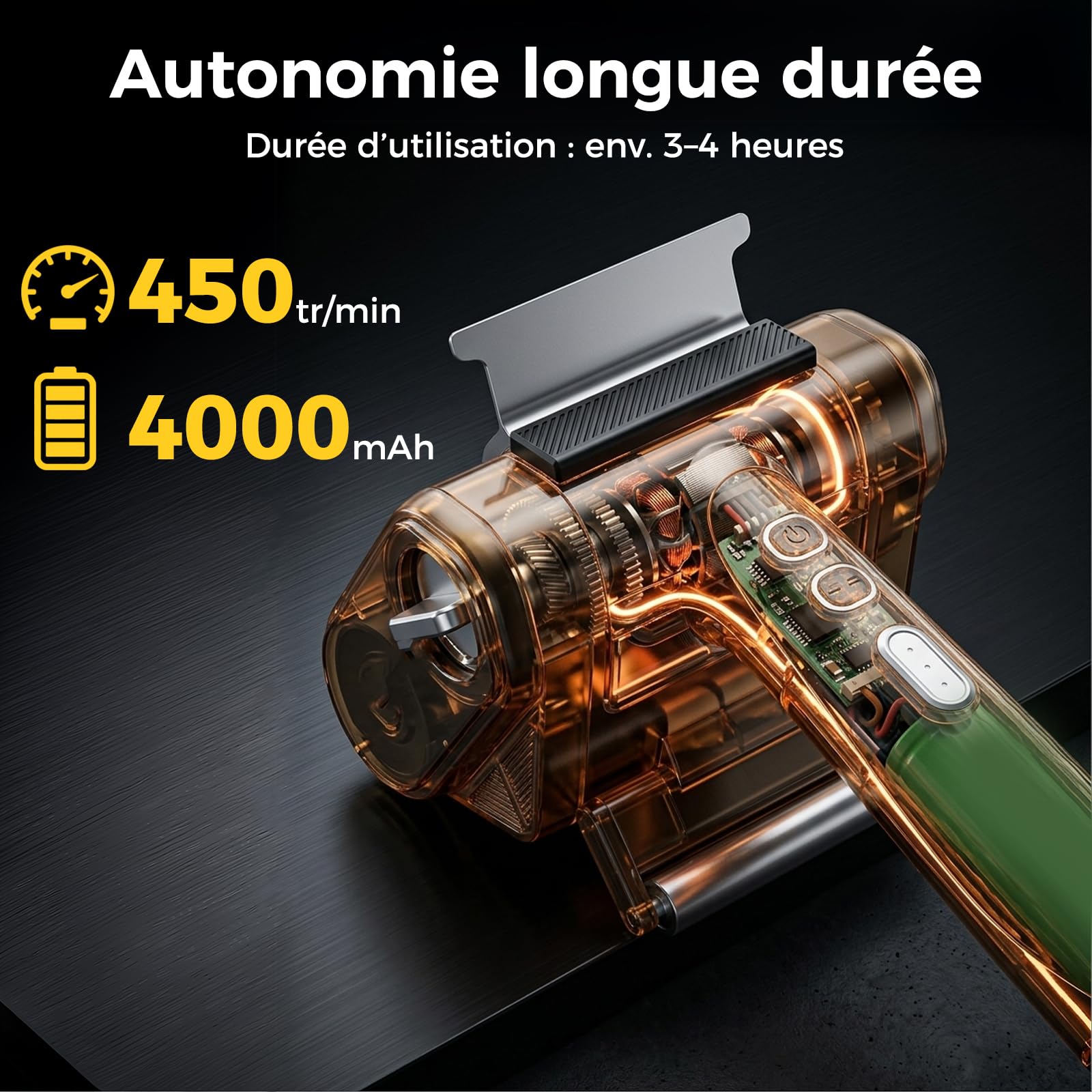 Bostar Brosse Barbecue Électrique sans Fil - 4000mAh Nettoyeur avec Grattoir en INOX & Lampe LED, 450 TR/Min Couple Élevé pour Grille Gaz & Charbon, Inclut 1 Rouleau de Rechange
