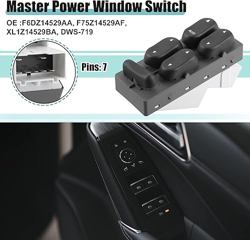 Miniatura 2 de ACROPIX Interruptor de elevalunas eléctrico delantero izquierdo para Ford Expedition Excursion F-250 Super Duty No.XL1Z14529BA - Paquete de 1 unidad