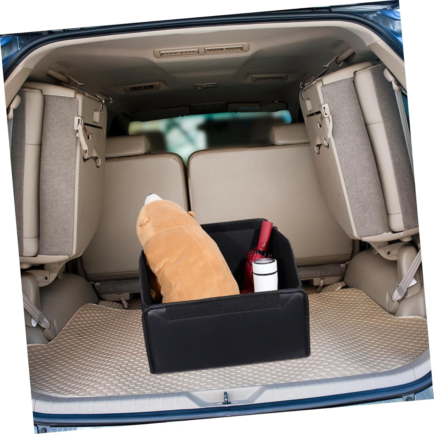 Foldable Car Storage Box Organizer Leather Trunk Containing Box for Vehicle Portable Multipurpose Storage Organizer for SUV