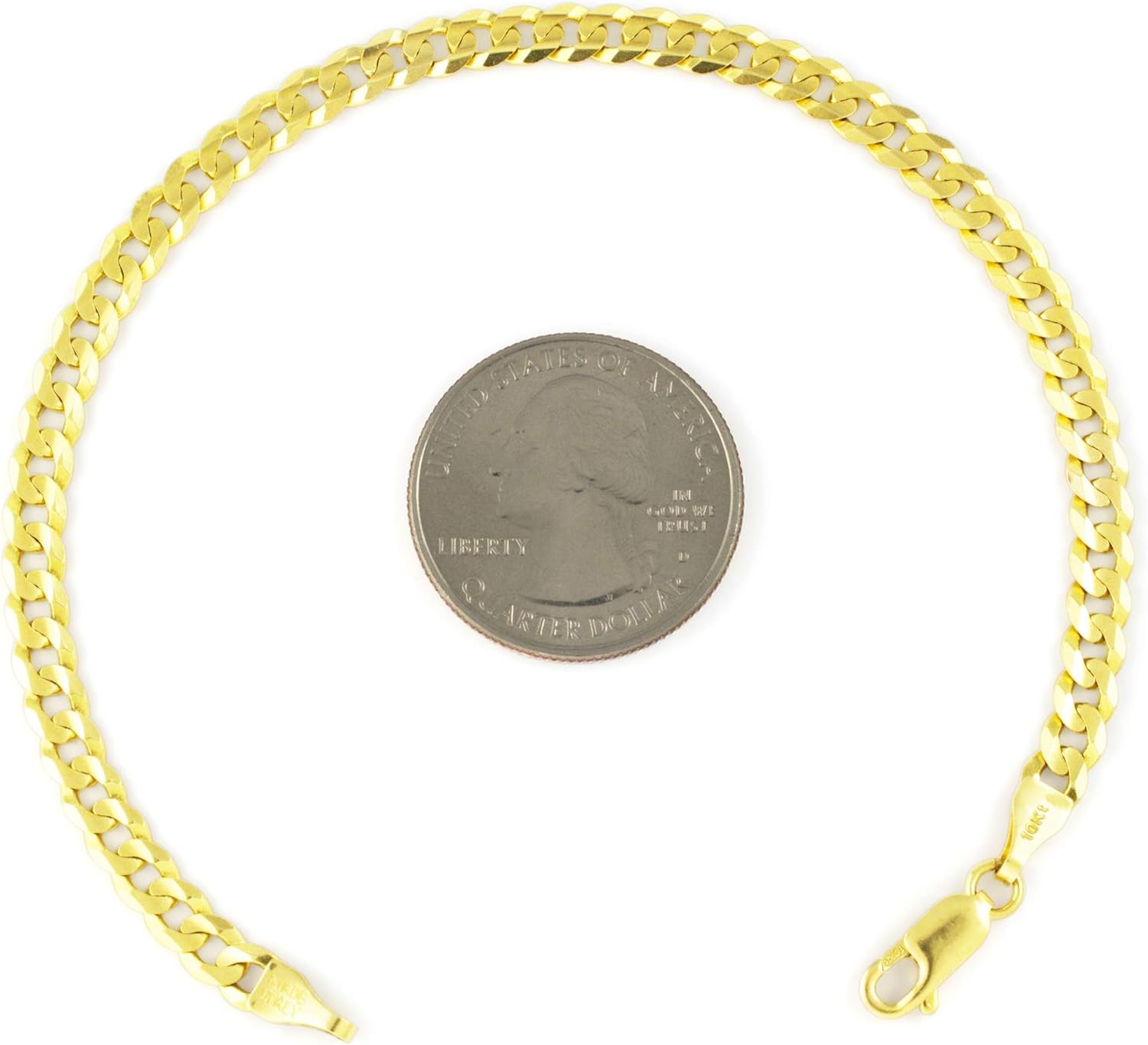 Nuragold 10k Yellow Gold 5.5mm Cuban Curb Link Chain Bracelet, Womens Mens Lobster Clasp 7" 7.5" 8" 8.5" 9": Clothing, Shoes & Jewelry
