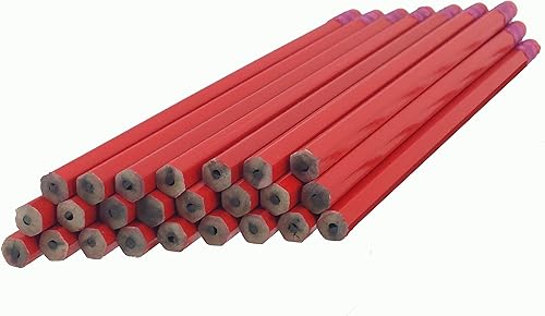 Miniatura 2 de ezpencils - Lápices hexagonales de barril rojo con borrador rojo y virola roja, paquete de 36 unidades, borrador sin manchas, plomo HB # 2, sin