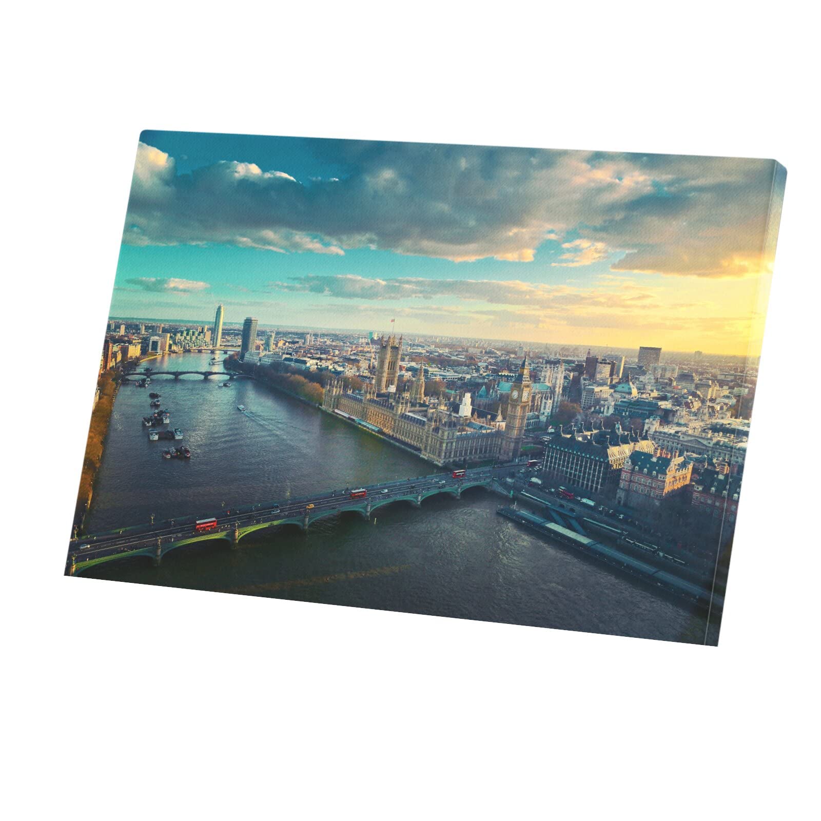 Toile Londres Vue Aérienne : Tableau Déco Haute Qualité - 4