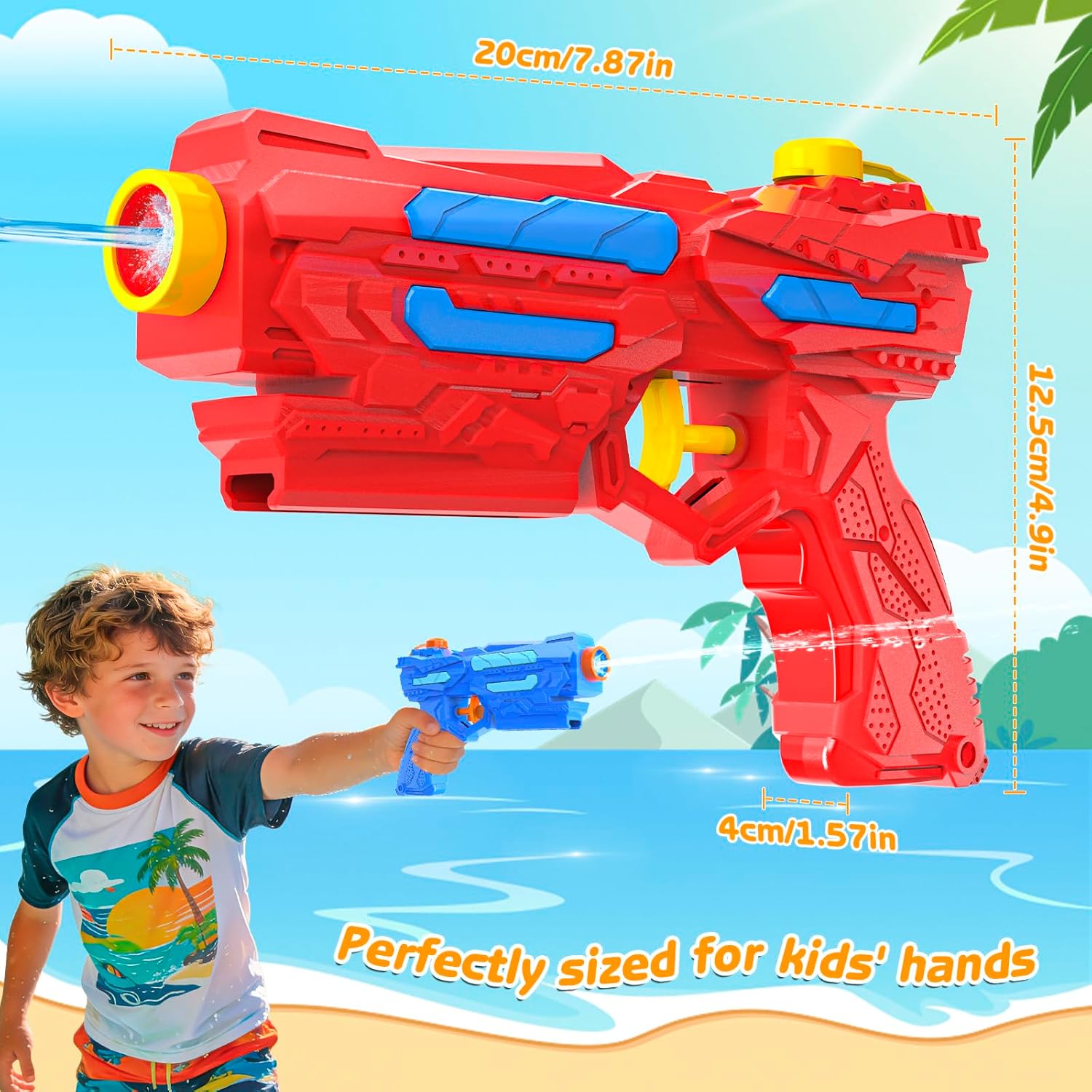 Water Guns for Kids, 2 Pack Leakproof Small Squirt Guns, Summer Outdoor Water Blaster Toys for Boys Girls Toddlers, Perfect for Pool Beach Yard Swimming Party Favors