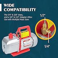 Vista 3 de Bomba de vacío HVAC de doble etapa, 5.0 CFM, ideal para herramientas de reparación de CA, bomba de vacío de CA para automóvil, kit de bomba de vacío