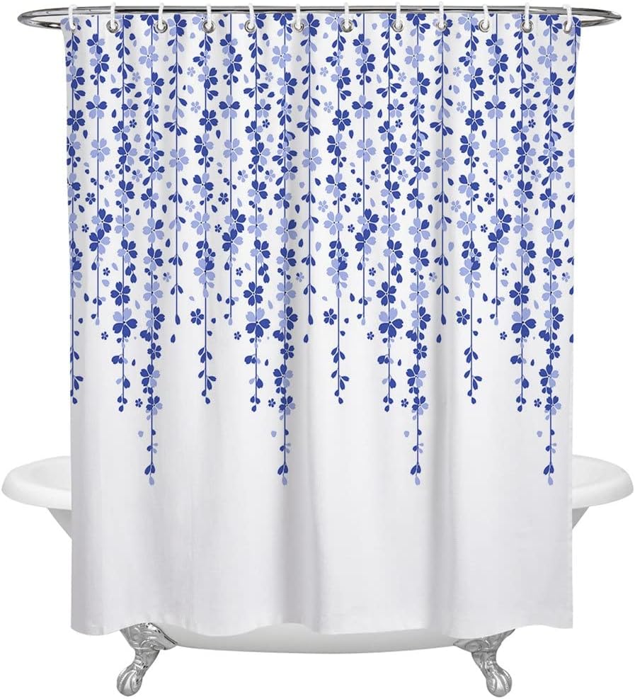 Cherry Blossom Flower Spring Shower Curtains Waterproof Polyester Bath Curtain Bathroom Decor(122x183cm)