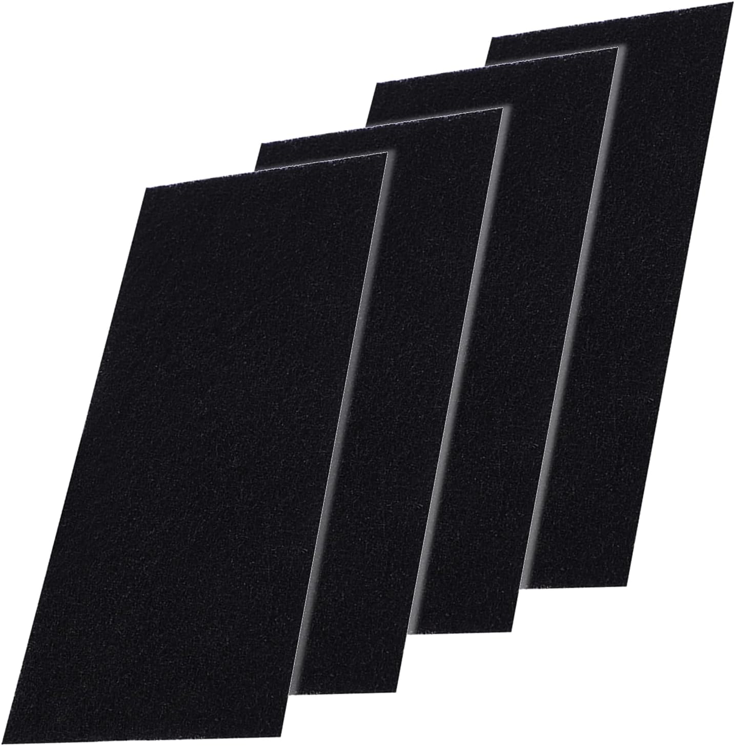 Qiilu Tool Replacement Carbon Filters 4 Pack Black Charcoal