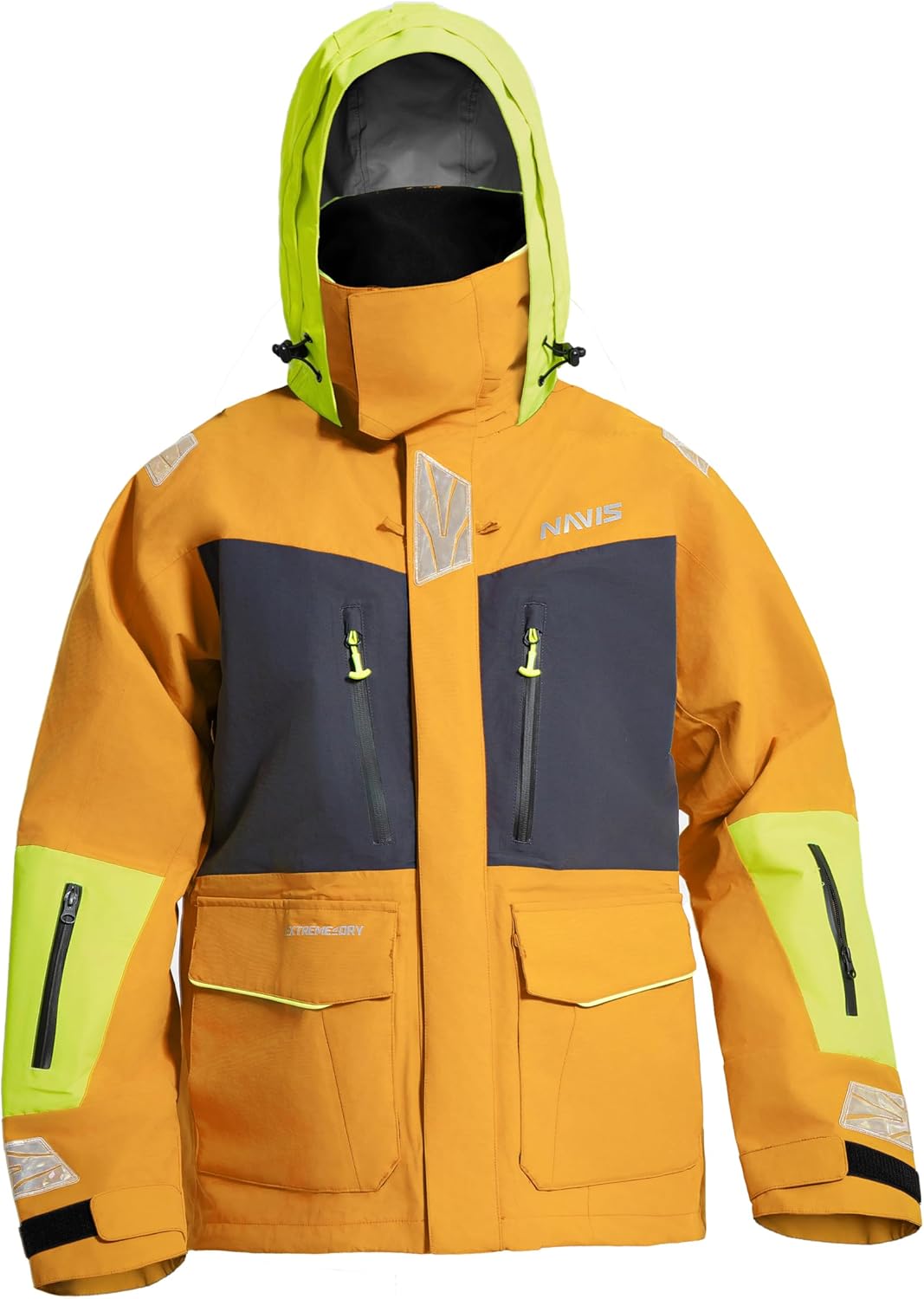 Men's PRO 3-Layer Waterproof Sailing Jacket with Hi-Vis Hood for Offshore Fishing & Ocean Work - Image 4