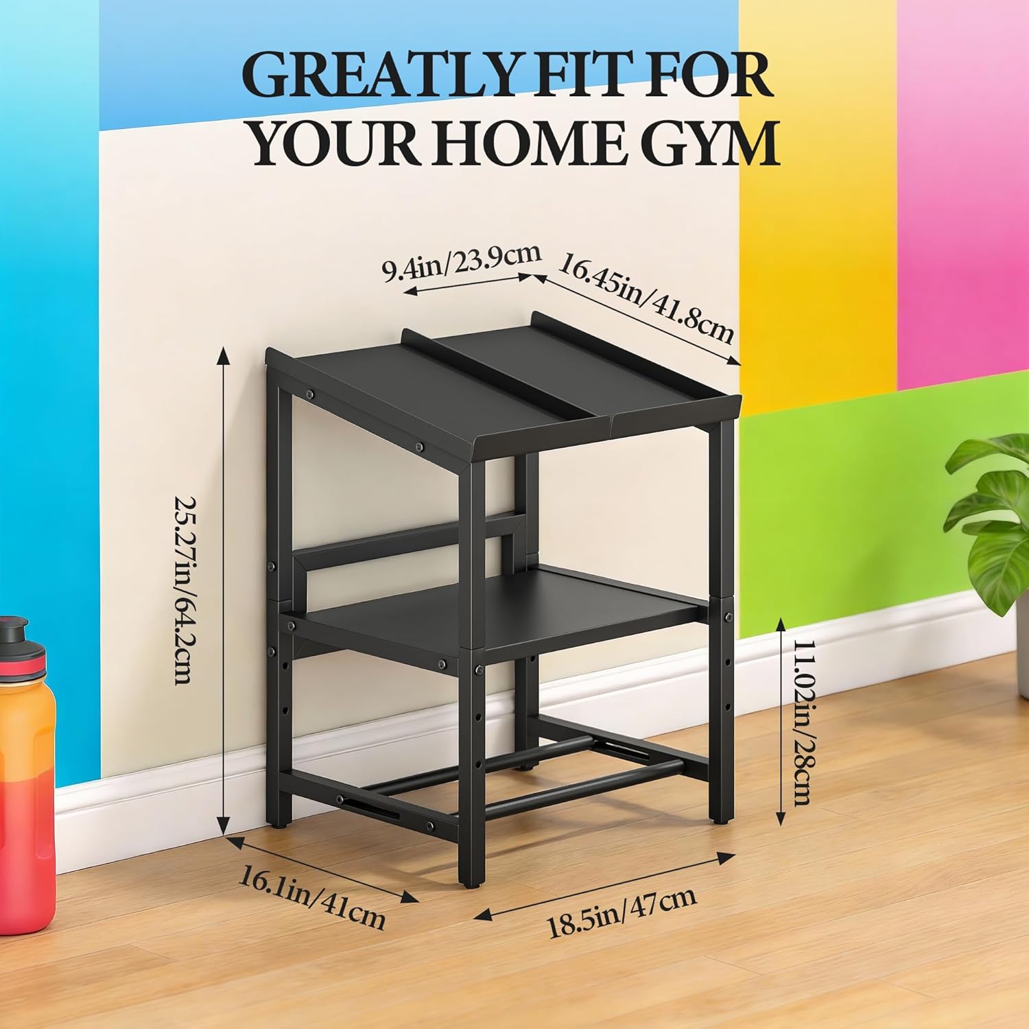 Adjustable Dumbbell Weight Rack Heavy Duty, 3 Tier Adjustable Dumbbell Stand 660LB Loading, Commercial Kettlebell Storage with Non-Slip Padded, Metal Kettlebell Stand for Home Gym Garage(Rack Only)